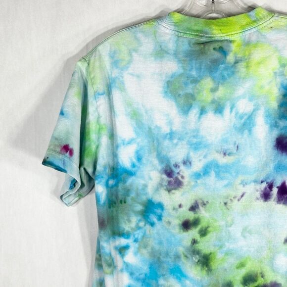 Eminem‎ Small T Shirt Handmade Tie Dye Short Sleeve Green Blue Tee Rapper 1507 - Picture 7 of 11